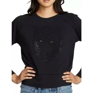 Chaser Women's Tiger Cotton Fleece Long Sleeve Crew Neck T-Shirt